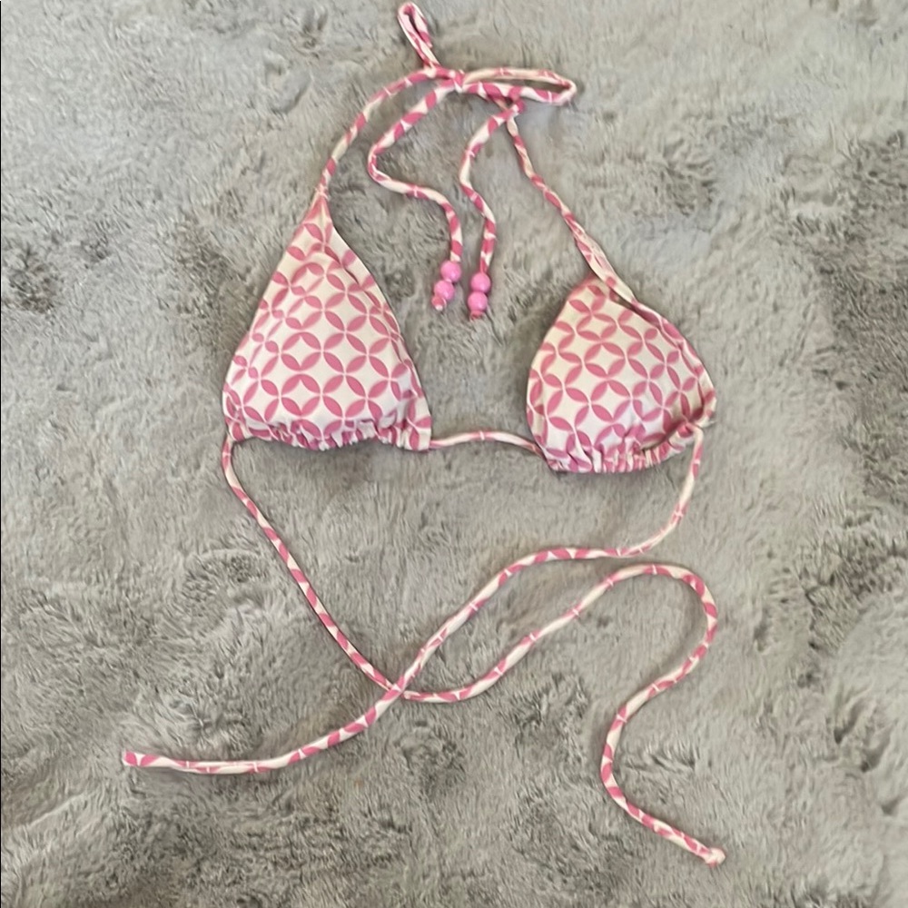 PINK Victoria's Secret SWIM Pink Polka Dot Triangle Bikini Top XS SOLD OUT